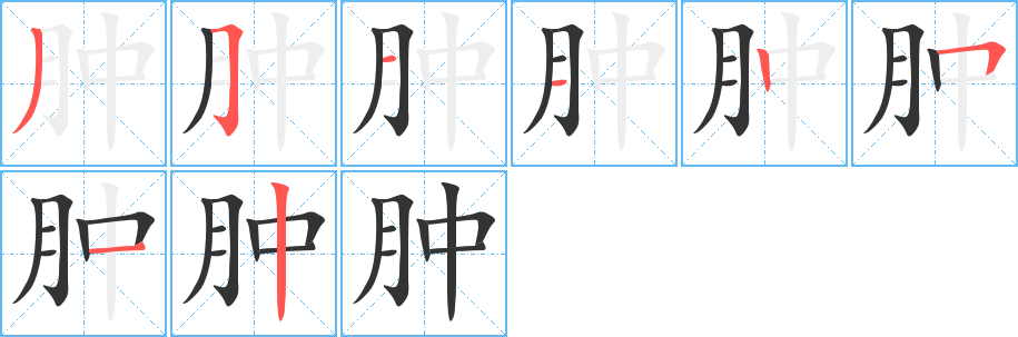 丑字的笔顺分步演示