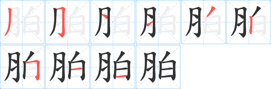 丑字的笔顺分步演示