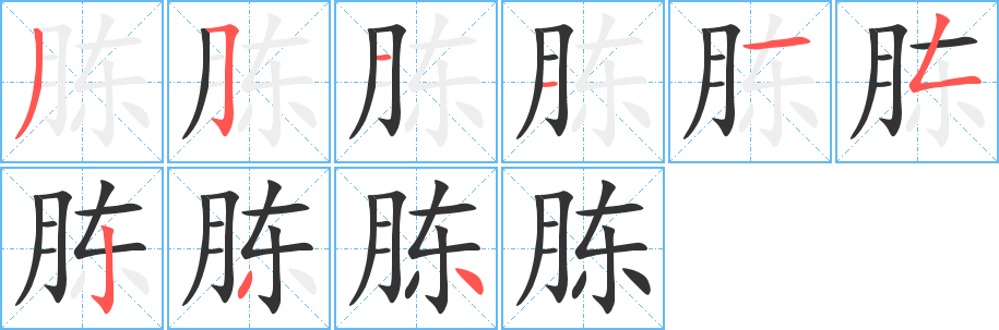 丑字的笔顺分步演示