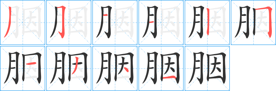 丑字的笔顺分步演示