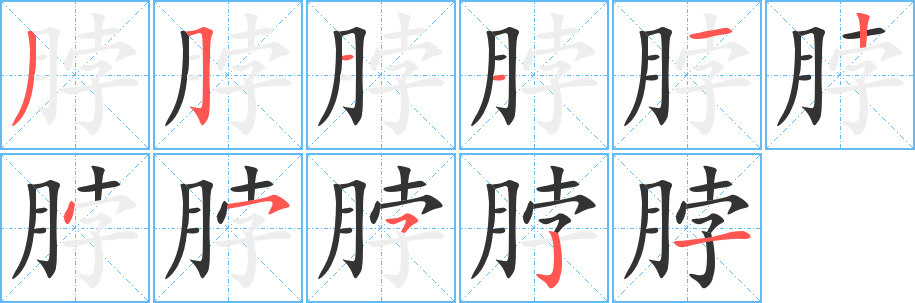 丑字的笔顺分步演示