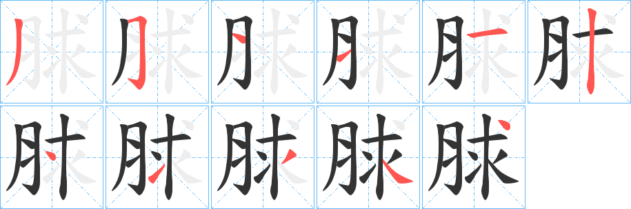 丑字的笔顺分步演示