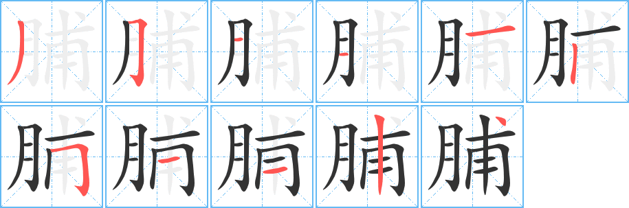 丑字的笔顺分步演示