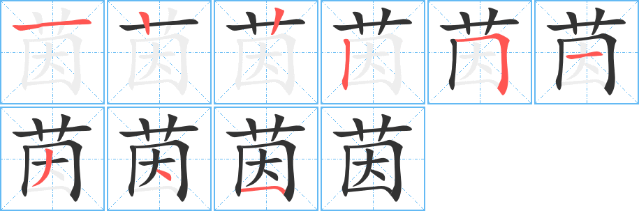 丑字的笔顺分步演示