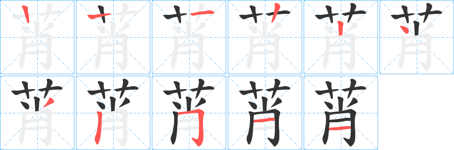 丑字的笔顺分步演示