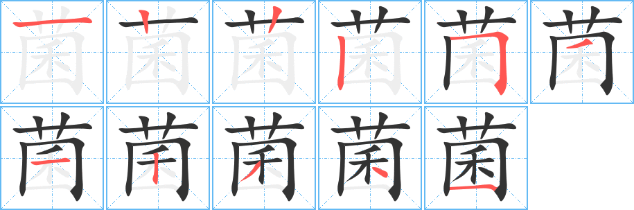 丑字的笔顺分步演示