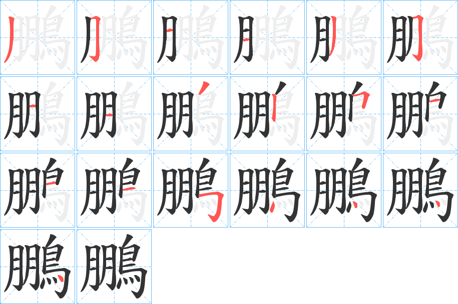丑字的笔顺分步演示